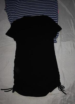 Черное мини платье в рубчик с драпировкой shein/l