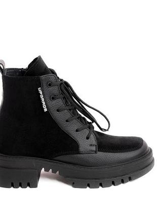 Ботинки женские зимние из натуральной кожи и замши.