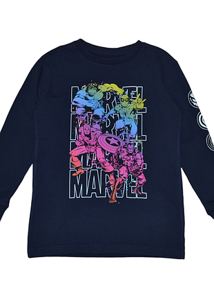 Синий реглан лонгслив marvel next на мальчика 9 лет