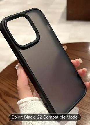 Чехол на айфон 12 iphone 12 черный прозрачный полупрозрачный с черными рамками