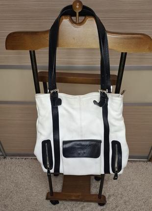 Сумка artis bags, белая с черным. размеры сумки: ширина 32 см, высота 35 см, глубина 10 см, высота