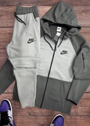 Мужской спортивный костюм хаки цвета nike tech fleece