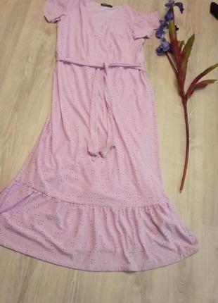 Платье лиловое с прошвой
