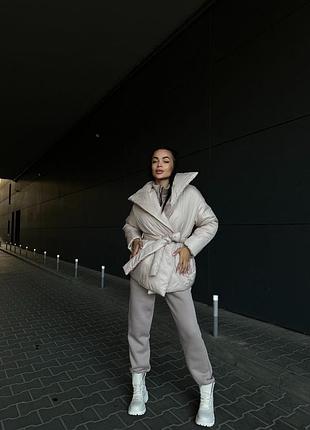 Женское зимнее курткое одеяло5 фото