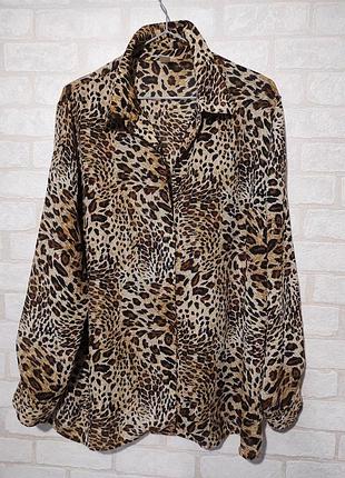 Трендова блуза, сорочка з актуальним тигровим забарвленням