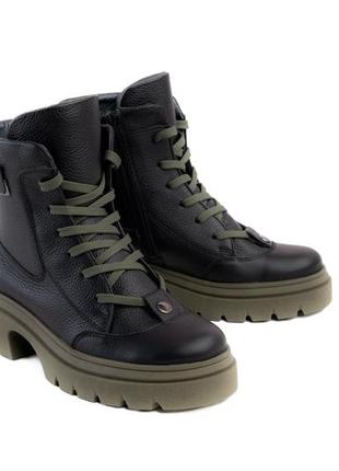 Стильные зимние сапоги берцы из натуральной кожи