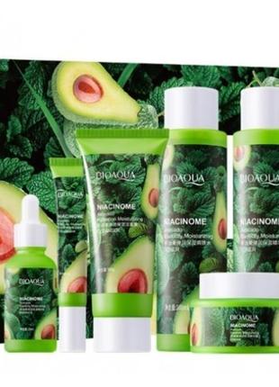 Подарочный набор для лица bioaqua niacinome avokado, с авокадо, 6 средств
