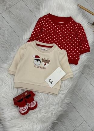 Теплый новогодний набор на новорожденную девочку