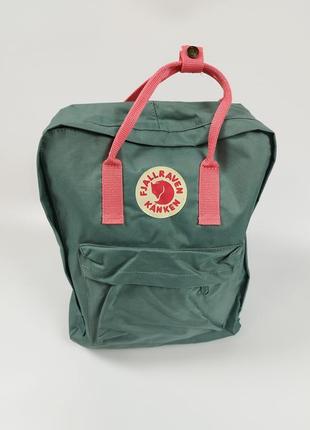 Рюкзак fjallraven kanken classik 16l \ канкен класик 16л темно-бірюзовий рожеві лямки (міський) top replic