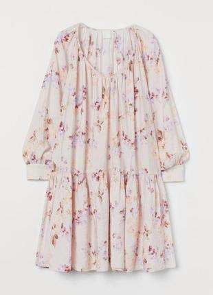 Платье ярусное в цветы h&m