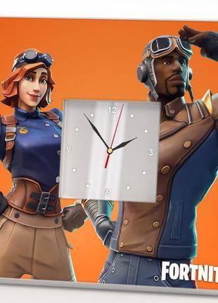 Часы "персонажи игры fortnite. фортнайт" подарок для фаната видеоигр, декор для дома, детской, спаль