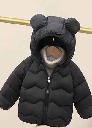 Новая теплая куртка с милыми ушками 80 размер
