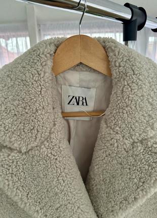 Шуба zara тедді шубка світла шуба zara пальто хутряне