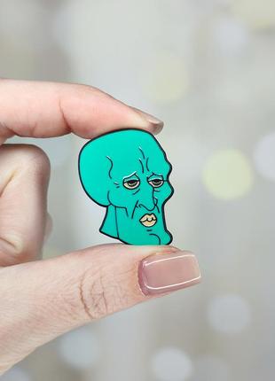 Металлический значок, пин "сквидвард тентаклс. губка боб квадратные штаны" (знач0013)