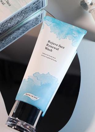 Зволожуюча пінка для вмивання recoreserum bijou mer rejuve face renewal wash 100 г., японія