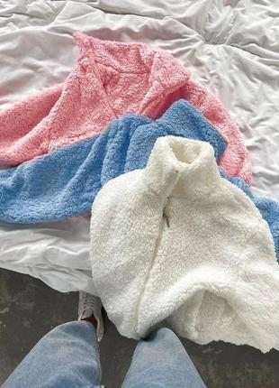 Невероятно теплые и мягкие зип худи тедди, кофта мех барашек на молнии, бомбер