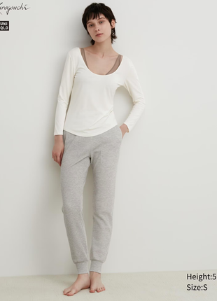 Экстра теплые вафельные брюки heattech mame kurogouchi uniqlo