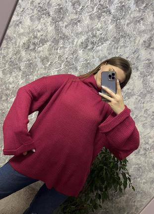 Светр кофта оверсайз вʼязаний светр туніка з широкими рукавами boohoo