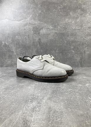 Ботинки кожаные низкие dr. martens 1461 белые туфли
