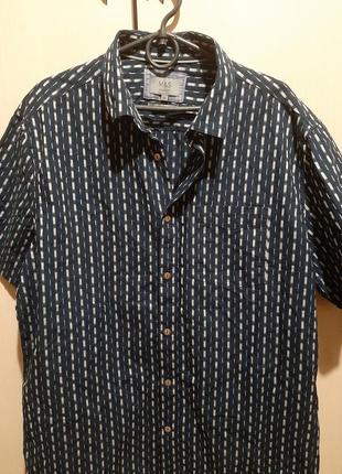 Рубашка мужская с коротким рукавом, размер хл.индия.