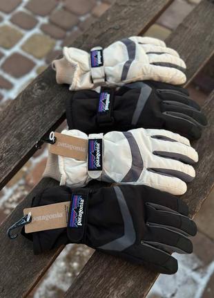 Перчатки patagonia черные/молочные, рукавицы патагония мужские/подростковые one size купить