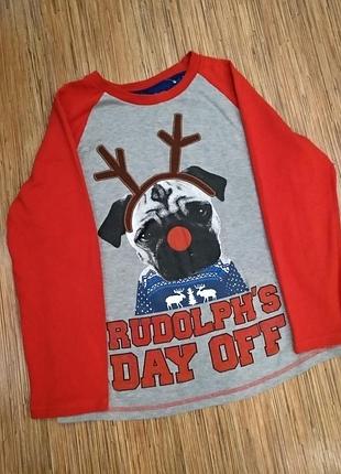 Футболка с довгим рукавом новорічна різдвяна дитяча