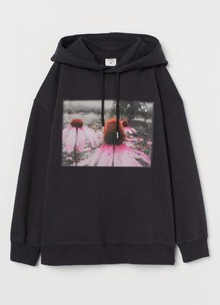 Оверсайз худі з принтом h&m