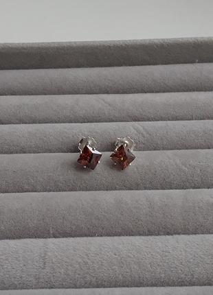 Серебряные серьги гвоздики