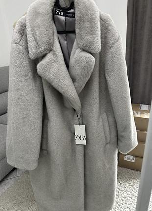 Шуба zara люкс якість оригінал іспанія, під натуральне хутро мех