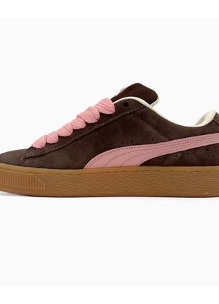 Жіночі кросівки puma suede xl brown pink кеды женские пума коричневые с розовым