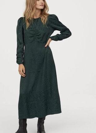 Платье вискоза миди леопард h&m