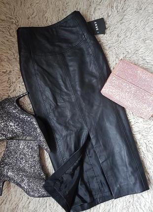 Юбка миди 100% кожа