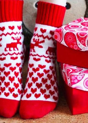 Носки новогодние женские серденько