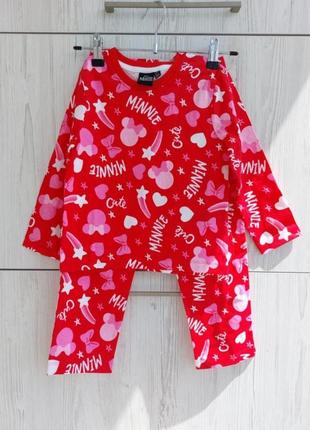 Брендовая хлопковая пижама minnie mouse