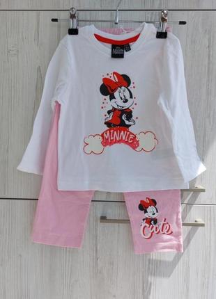 Брендовая хлопковая пижама minnie mouse