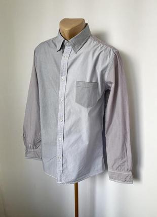Maddison серая рубашка печворк в полоску голубая интересная разный принт хлопок
