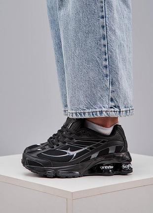 Nike x supreme shox ride 2 black3 фото