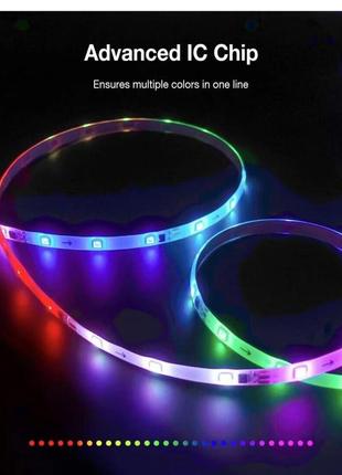Led светодиодная лента адресная rgbic ws2812b лента 10 метров с пульт bluetooth