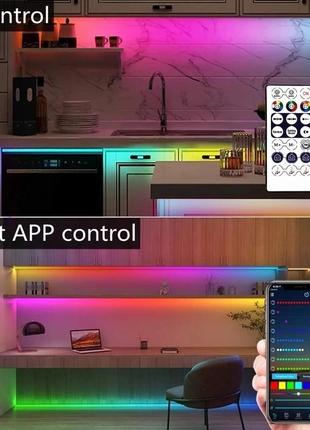 Led светодиодная лента адресная rgbic ws2812b лента 10 метров с пульт bluetooth