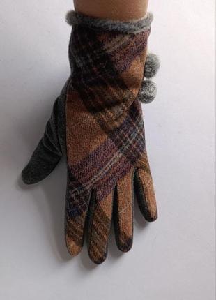 Изящные женские зимние перчатки из твида3 фото