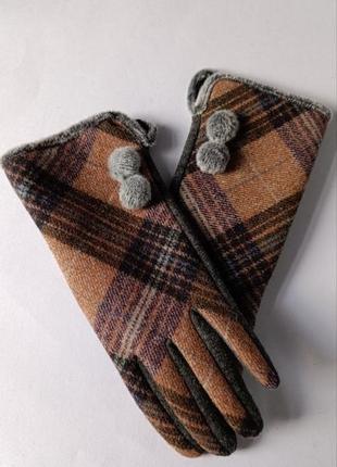 Изящные женские зимние перчатки из твида