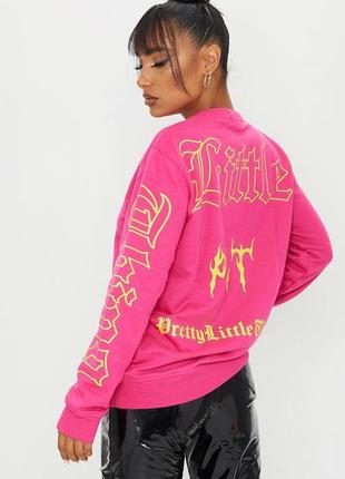 Світшот рожевий з надписом яскравий