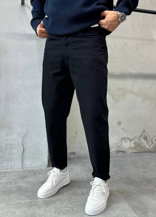 Стильні чоловічі джинси мом чорні