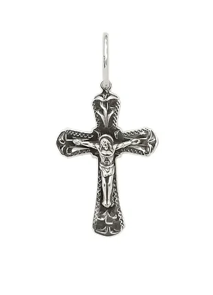 Серебряный крестик с чернением возрождение 3581-ч