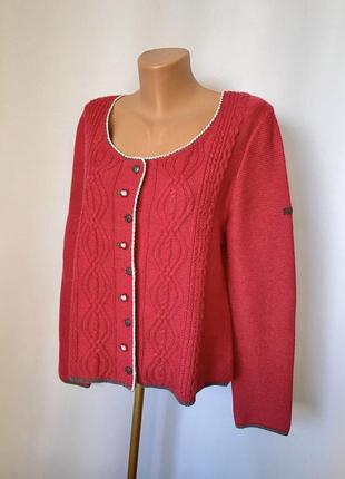 Spieth & wensky червоний кардиган в'язаний вовняний яскравий теплий декор троянди кофта октоберфест тироль альпійська