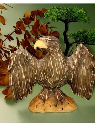Орел ручної роботи із натурального дерева сувенір статуетка+подарунок