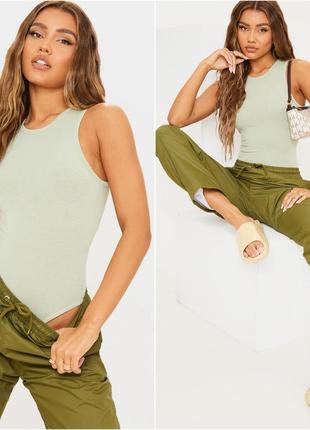 Боді з круглим вирізом без рукавів кольору шавлії boohoo
