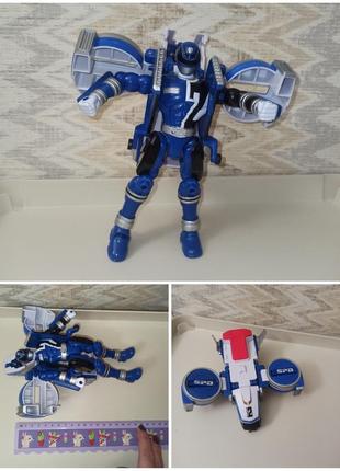 Трансформер робот самолет power ranger blue delta morphin blue