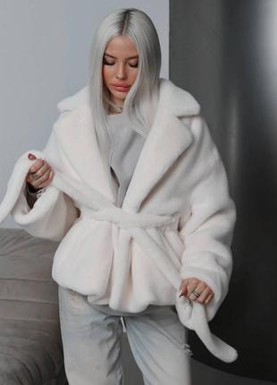 Шуба женская теплая кролик