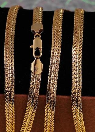 Цепь xuping jewelry косая 50 см 6 мм золотистая